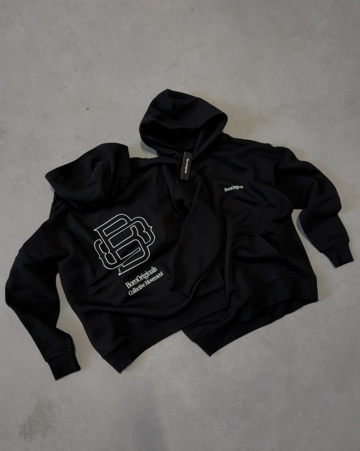 Unisex Oversized Hoodie Black "Classic Monogram"