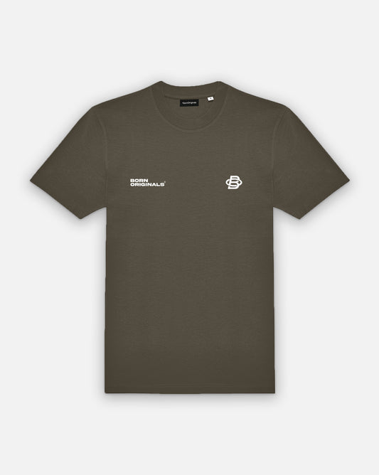 Unisex Regular Fit T-Shirt Khaki "Modern Monogram"